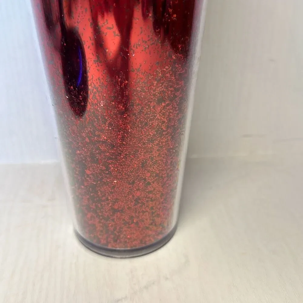 Starbucks 2019 Holiday Season MIRROR‎ GLITTER RED COLD CUP 24oz